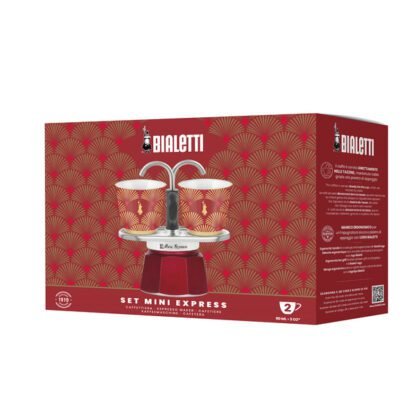 Bialetti - Deco Glamour - Mini Express 2tz Czerwona + 2 Filiżanki - obrazek 2