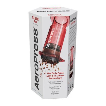 AeroPress Clear Red - Zaparzacz do kawy czerwony - obrazek 5