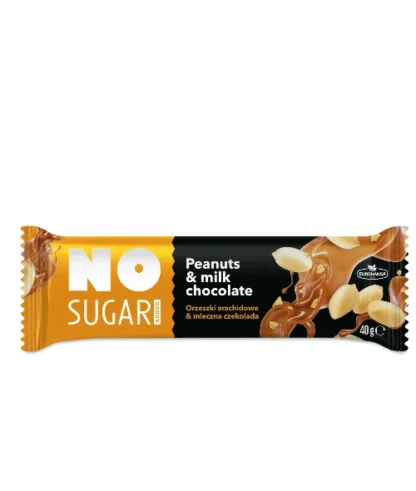 Eurohansa - NO SUGAR Baton Orzechowy w Czekoladzie Mlecznej Bez Cukru - 40g