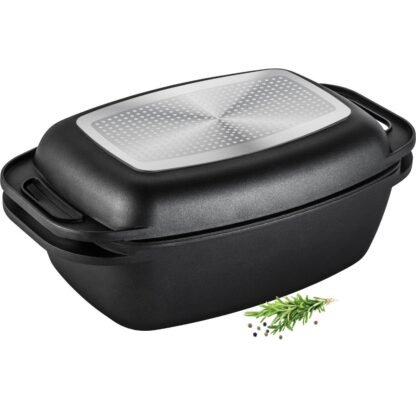 Lamart - Brytfanna z Pokrywą Do Grillowania DOUBLE LT1105 - 9 L - obrazek 3