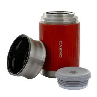 Termos obiadowy Casno Marapi 750ml czerwony - dwuczęściowy, termos do przechowywania i przenoszenia gorących posiłków