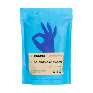 HAYB Się Przelewa Klasyk Filter Blend - 250 g kawy ziarnistej w niebieskim opakowaniu