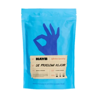 HAYB Się Przelewa Klasyk Filter Blend - 250 g kawy ziarnistej w niebieskim opakowaniu