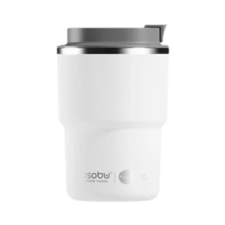 Kubek termiczny Asobu Mini Pick Up, biały, pojemność 360ml, z szarym wieczkiem