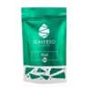 Opakowanie herbaty Teaverso Fuji w zielonym woreczku z logo Teaverso i napisem 'my cup of tea'.