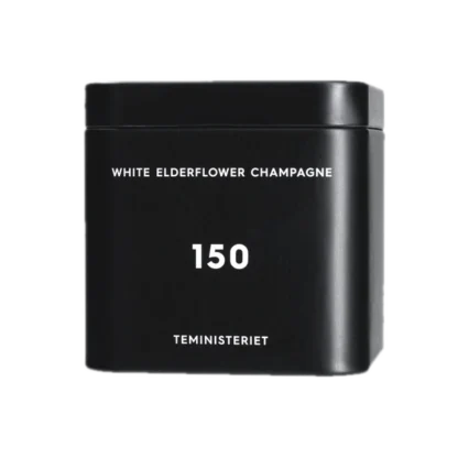 Czarna puszka herbaty Teministeriet White Elderflower Champagne, 150, Herbata Sypana, 15g.