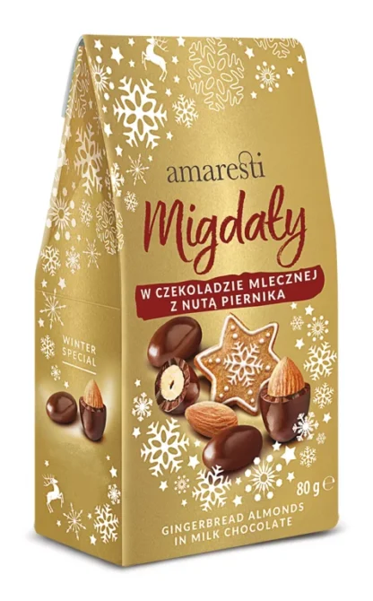 Eurohansa - Amaresti Migdały w Czekoladzie Mlecznej z Nutą Piernika - Winter Special 80g
