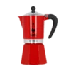 Kawiarka Bialetti Rainbow w czerwonym kolorze o pojemności 6 tz, idealna do przygotowania sześciu filiżanek espresso. Klasyczna forma i czarny uchwyt zapewniają elegancję i wygodę w użytkowaniu.