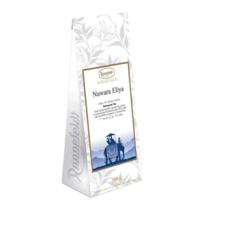 Opakowanie herbaty czarnej Ronnefeldt Nuwara Eliya, 100g. Wysokogatunkowa herbata z regionu Nuwara Eliya na Sri Lance, pochodząca z plantacji na dużych wysokościach.