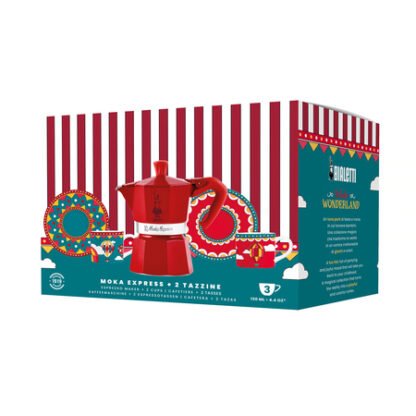 Bialetti - Zestaw Winter Wonderland kawiarka Moka Express 3tz + 2 filiżanki ze spodkami - obrazek 2