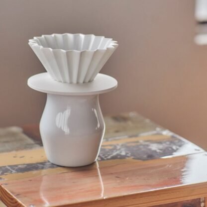 ORIGAMI Podstawka Pod Dripper z Żywicy ABS i Tworzywa PET Biała - obrazek 5