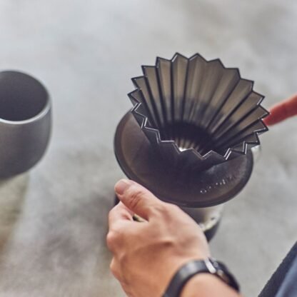 ORIGAMI - Podstawka Pod Dripper z Żywicy Czarna - obrazek 5
