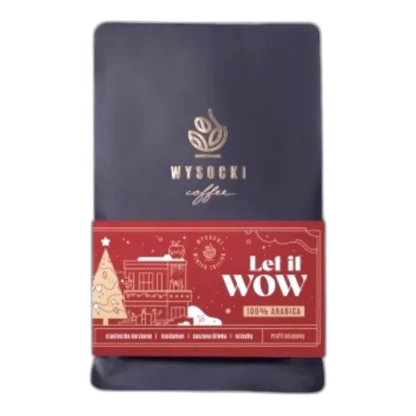 Świąteczna kawa Wysocki Coffee Let It WOW - 100% Arabica o nutach kardamonu, orzechów, suszonej śliwki i ciasteczek korzennych. Wyjątkowa kawa w eleganckim opakowaniu, idealna na świąteczne poranki i rodzinne chwile.