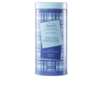 Herbata czarna Ronnefeldt Tea Couture English Breakfast w eleganckiej niebieskiej puszce o pojemności 100 g. Wyrazisty smak idealny do śniadania.