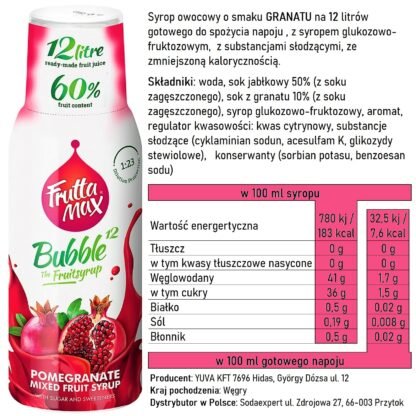 Syrop FruttaMax GRANAT 500 ml na 12 litrów - obrazek 3