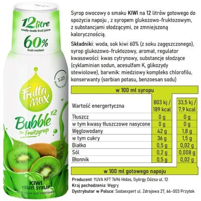 Syrop FruttaMax KIWI 500 ml na 12 litrów - obrazek 3