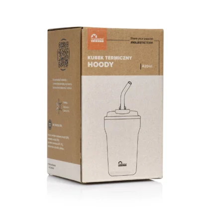 Kubek Termiczny Ze Słomką Majestic Sport Hoody 420 ml Biały - obrazek 7
