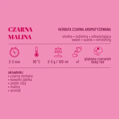 Hard Beans Herbata Czarna Malina 50 g - obrazek 3