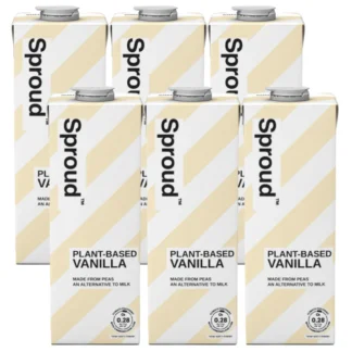 Zestaw sześciu kartonów waniliowego napoju roślinnego Sproud Plant-Based Vanilla na bazie żółtego grochu, 6 × 1L – dostępny do kupienia w sklepie z kawą.