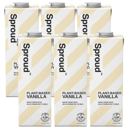 Zestaw sześciu kartonów waniliowego napoju roślinnego Sproud Plant-Based Vanilla na bazie żółtego grochu, 6 × 1L – dostępny do kupienia w sklepie z kawą.