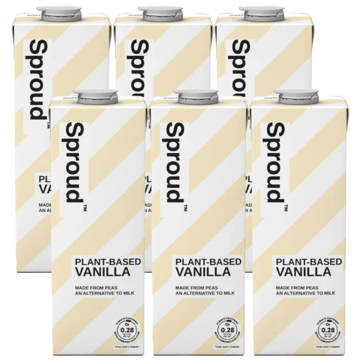 Zestaw sześciu kartonów waniliowego napoju roślinnego Sproud Plant-Based Vanilla na bazie żółtego grochu, 6 × 1L – dostępny do kupienia w sklepie z kawą.