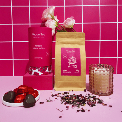 Vegan Tea - Różana Malina - Herbata Biała 80g - obrazek 8