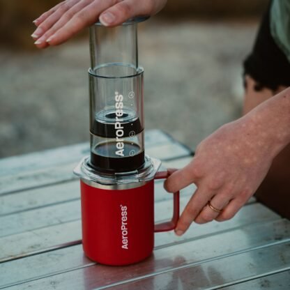 AeroPress - Travel Coffee Mug - Kubek Termiczny Czerwony 350ml - obrazek 3