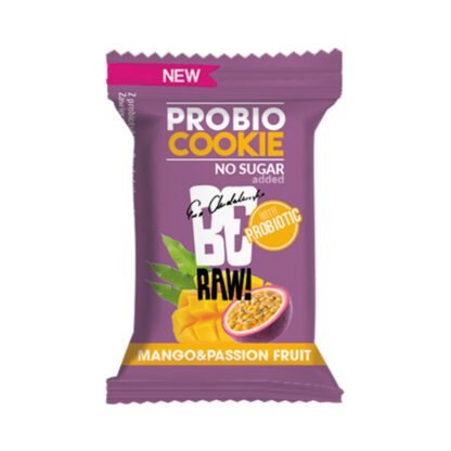 BeRAW! Probio Cookie Ciasteczko Probiotyczne Mango&Passion Fruit Mango i Marakuja Bez Dodatku Cukru 18 g