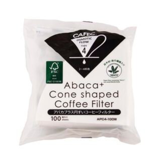 Filtr Papierowy Stożkowy Cafec Abaca+ Plus Biały Cup4 100 Sztuk