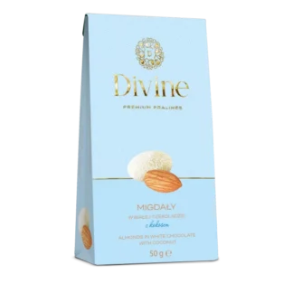 Eurohansa - DIVINE Premium Pralines Migdały w Białej Czekoladzie z Kokosem - 50g