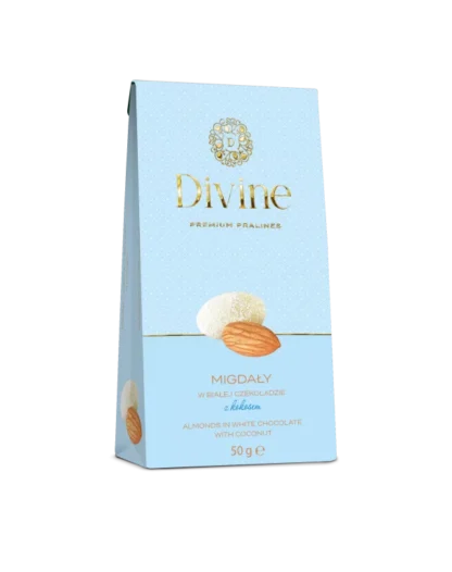 Eurohansa - DIVINE Premium Pralines Migdały w Białej Czekoladzie z Kokosem - 50g