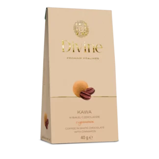 Eurohansa - DIVINE Premium Pralines Kawa w Białej Czekoladzie z Cynamonem - 40 g