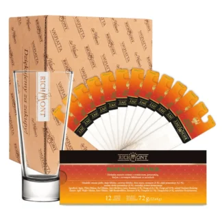 Zestaw herbaty Richmont Rosemary Orange Ice Tea – 12 torebek z elegancką szklanką, idealny na lato, dostępny w sklepie Coffee Selection
