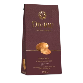 Eurohansa - DIVINE Premium Pralines Migdały w Białej Czekoladzie z Cynamonem - 50 g