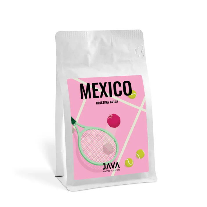 Opakowanie 250g kawy ziarnistej Mexico Cristina Avila od JAVA Coffee Roasters – lekka i aromatyczna kawa specialty do przelewu z Meksyku, dostępna w sklepie Coffee Selection.