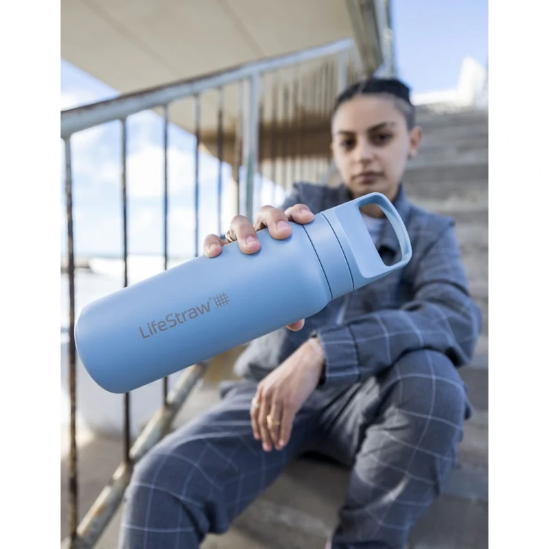 LifeStraw Go 2.0 Termiczna Butelka z Filtrem Membranowo-Węglowym 1 L Icelandic Blue