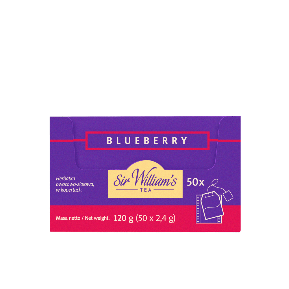 Owocowo-Ziołowa Herbatka Sir William's Tea Blueberry 50 Saszetek