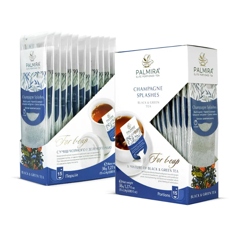Herbata czarno zielona z owocami Palmira Champagne Splashes 15 saszetek