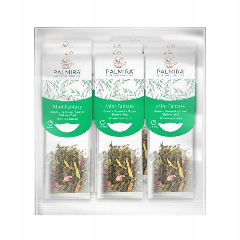 Herbata zielona z miętą w saszetkach Palmira Mint Fantasy 10 saszetek