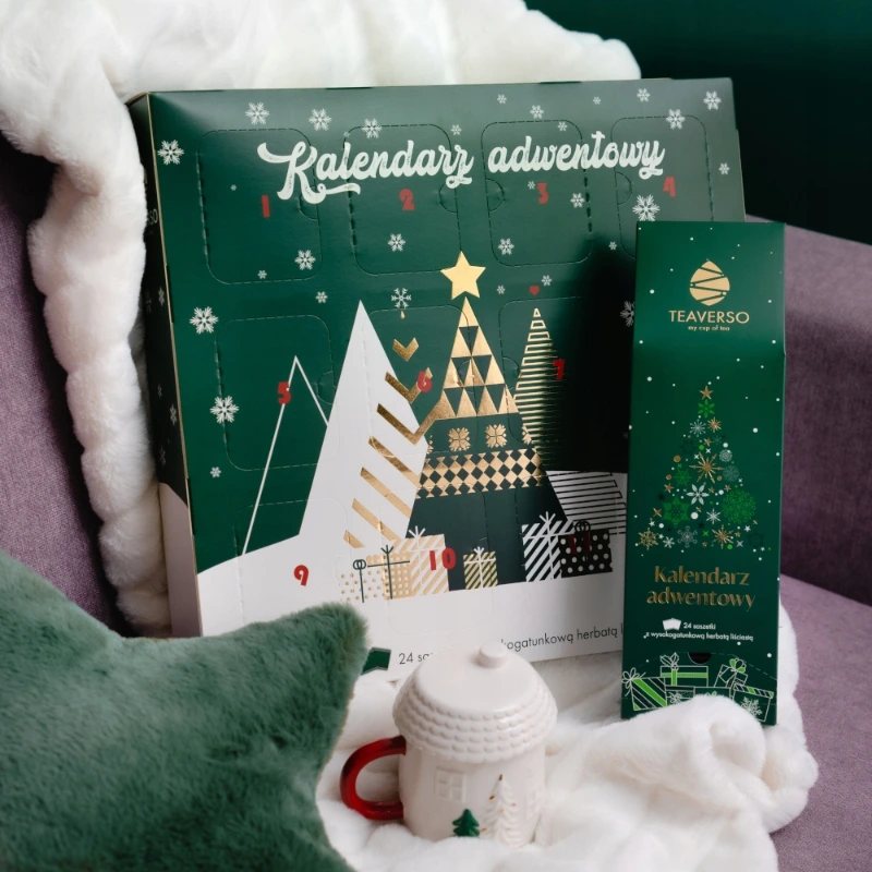 Teaverso - Kalendarz Adwentowy DOMEK z herbatą liściastą premium 24 x 5g