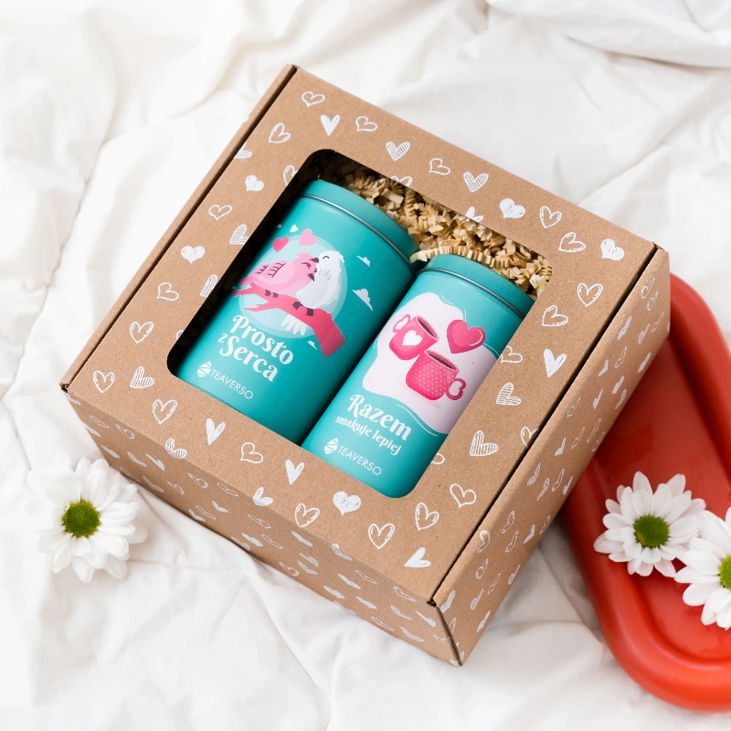 Zestaw Prezentowy na ślub wesele BOX HERBATA puszka