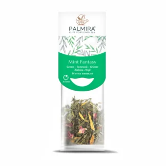Herbata Mint Fantasy od Palmira w eleganckim opakowaniu to doskonały wybór dla miłośników aromatycznych naparów. Ta zielona herbata z miętą i dodatkami kwiatowymi zapewnia orzeźwiający smak oraz harmonijną kompozycję, idealną do codziennej herbaty.