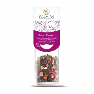 Elegancka herbata owocowa Palmira Royal Dessert w praktycznym opakowaniu, idealna na każdą chwilę relaksu. Ciesz się wyjątkowym smakiem owocowych aromatów, które rozpieszczą Twoje kubki smakowe i wprowadzą w wyjątkowy nastrój.