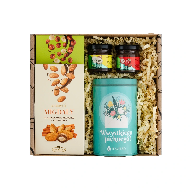Zestaw Prezentowy BOX HERBATA 2 x BAKALIE KONFITURY