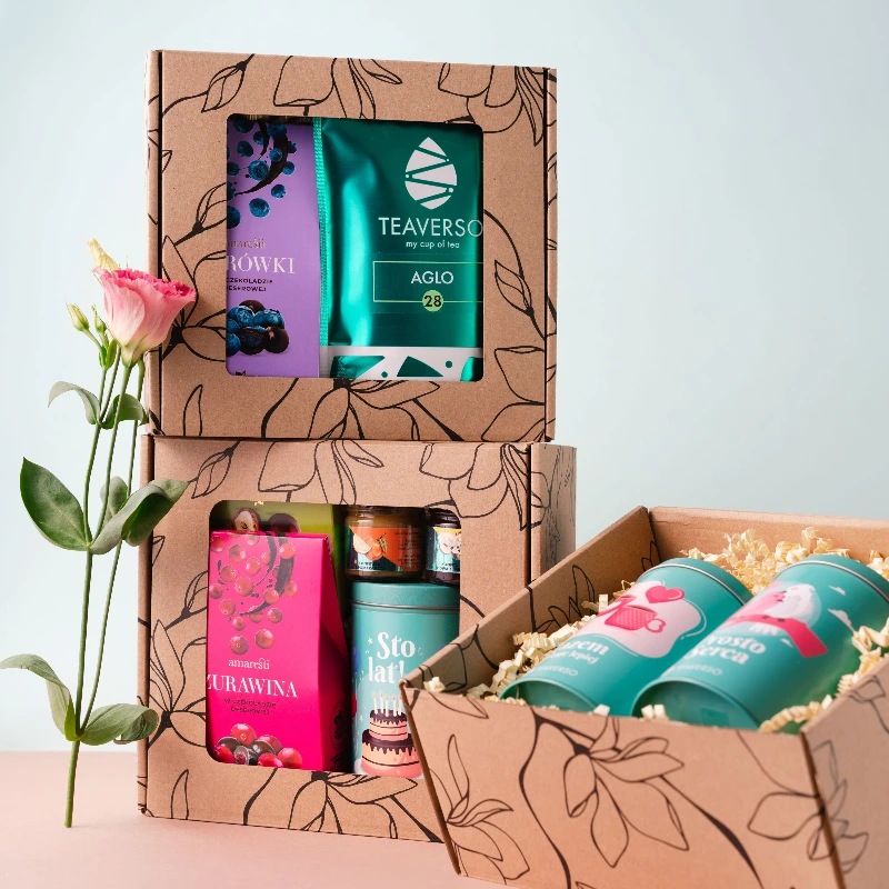 Zestaw Prezentowy na ślub wesele BOX HERBATA BAKALIE KONFITURY