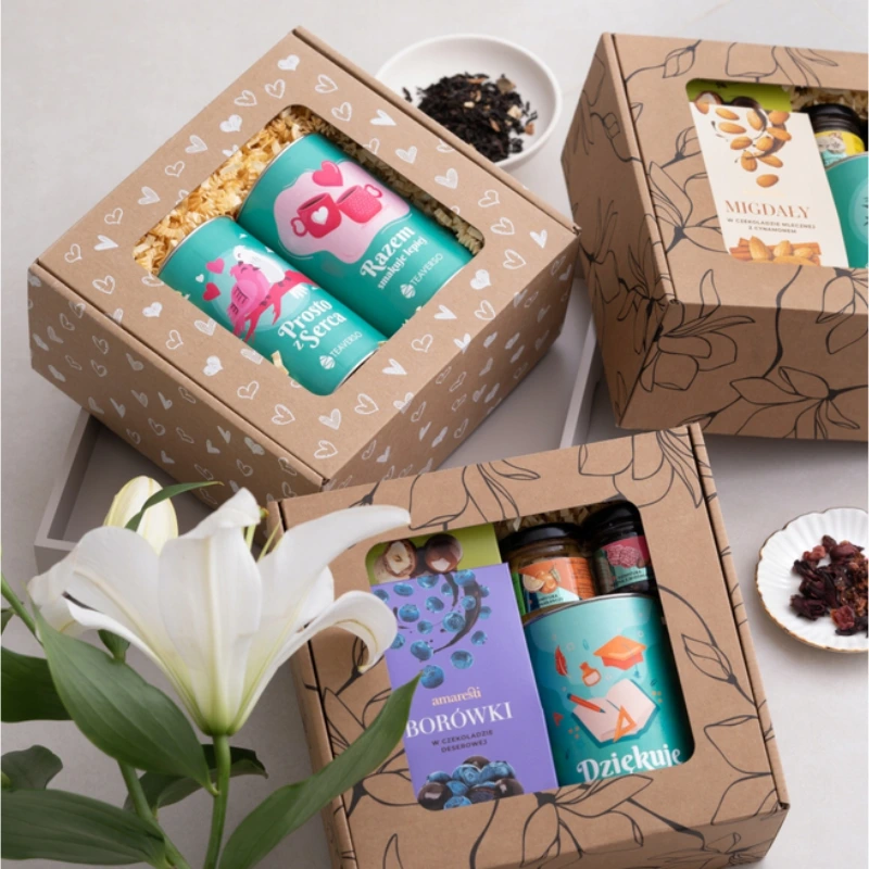 Zestaw Prezentowy na ślub wesele BOX HERBATA puszka