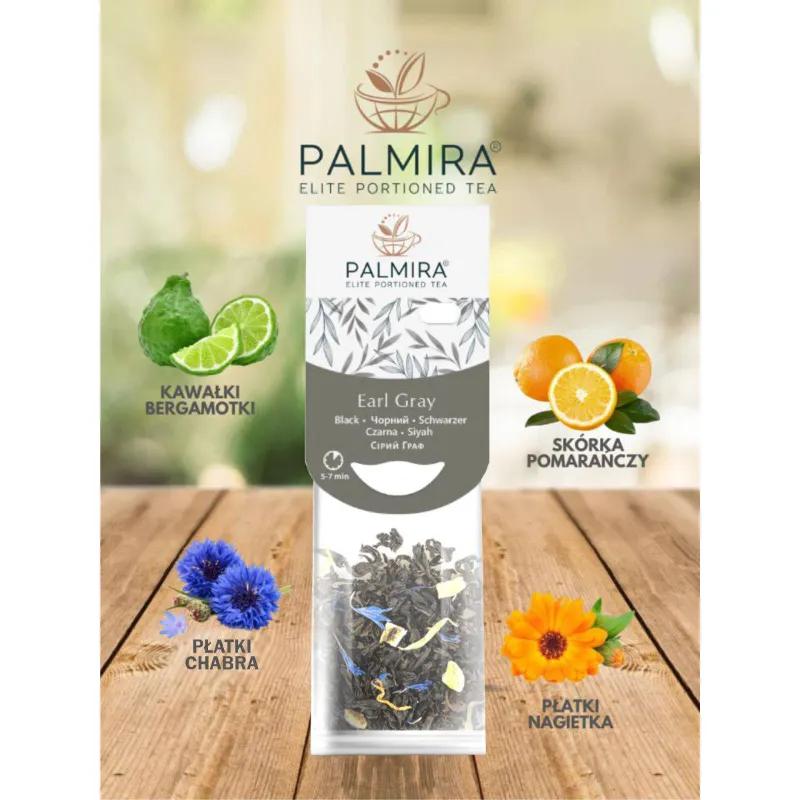 Herbata czarna z bergamotką w saszetkach Palmira Earl Grey 10 saszetek