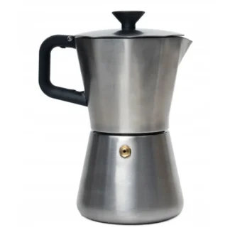 Ekspres do kawy moka wykonany ze stali nierdzewnej, idealny do parzenia aromatycznej kawy w domowym zaciszu. Dzięki eleganckiemu designowi i solidnej konstrukcji, stanowi doskonały wybór dla miłośników kawy oraz herbaty, którzy cenią sobie funkcjonalność i styl.