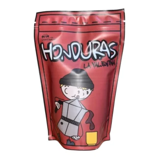 Opakowanie kawy Honduras La Valentina przedstawia kolorowy design, który przyciąga wzrok. Ta wysokiej jakości kawa z Hondurasu oferuje wyjątkowy smak, który zadowoli każdego miłośnika kawy, idealna do espresso i filtrów.