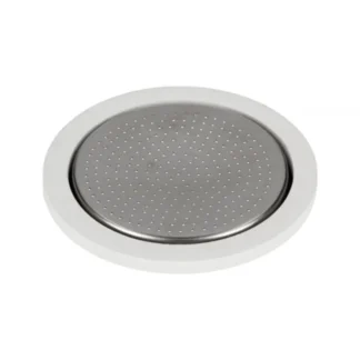 Filtr do kawy wykonany ze stali nierdzewnej o okrągłym kształcie, idealny do zaparzenia aromatycznego napoju. Ta trwała akcesorium do parzenia kawy zapewnia doskonałą jakość, eliminując ziarna, co czyni każdą filiżankę wyjątkową.